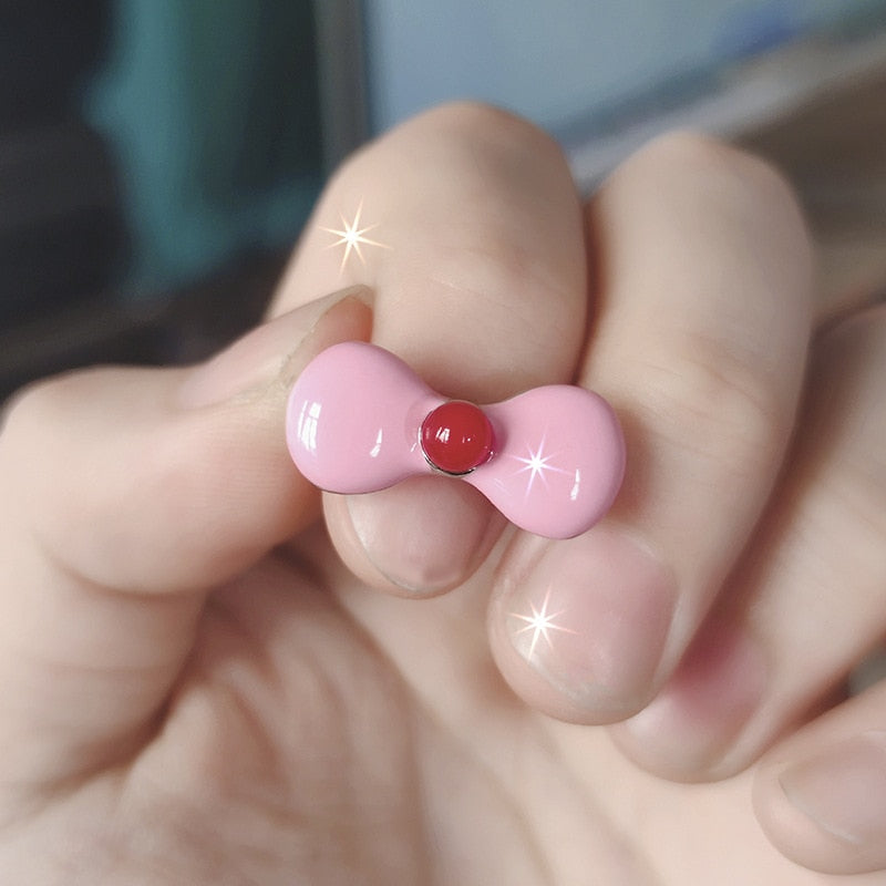 Punk eyes ring Cute Green Monster Ring For Women Fashion Sweet Two Color Cat Eyes Open Couple Ring party Finger Accessories