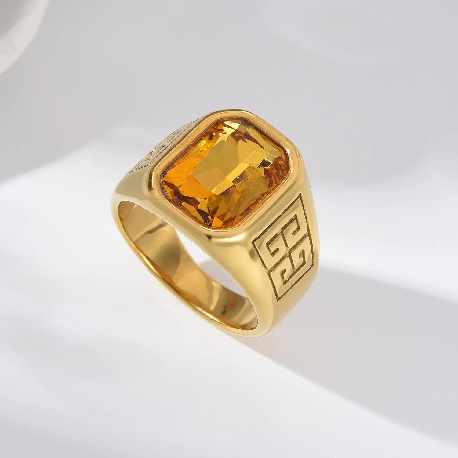 Onyx Gemstone Stainless Steel Ring - Jeglowstore