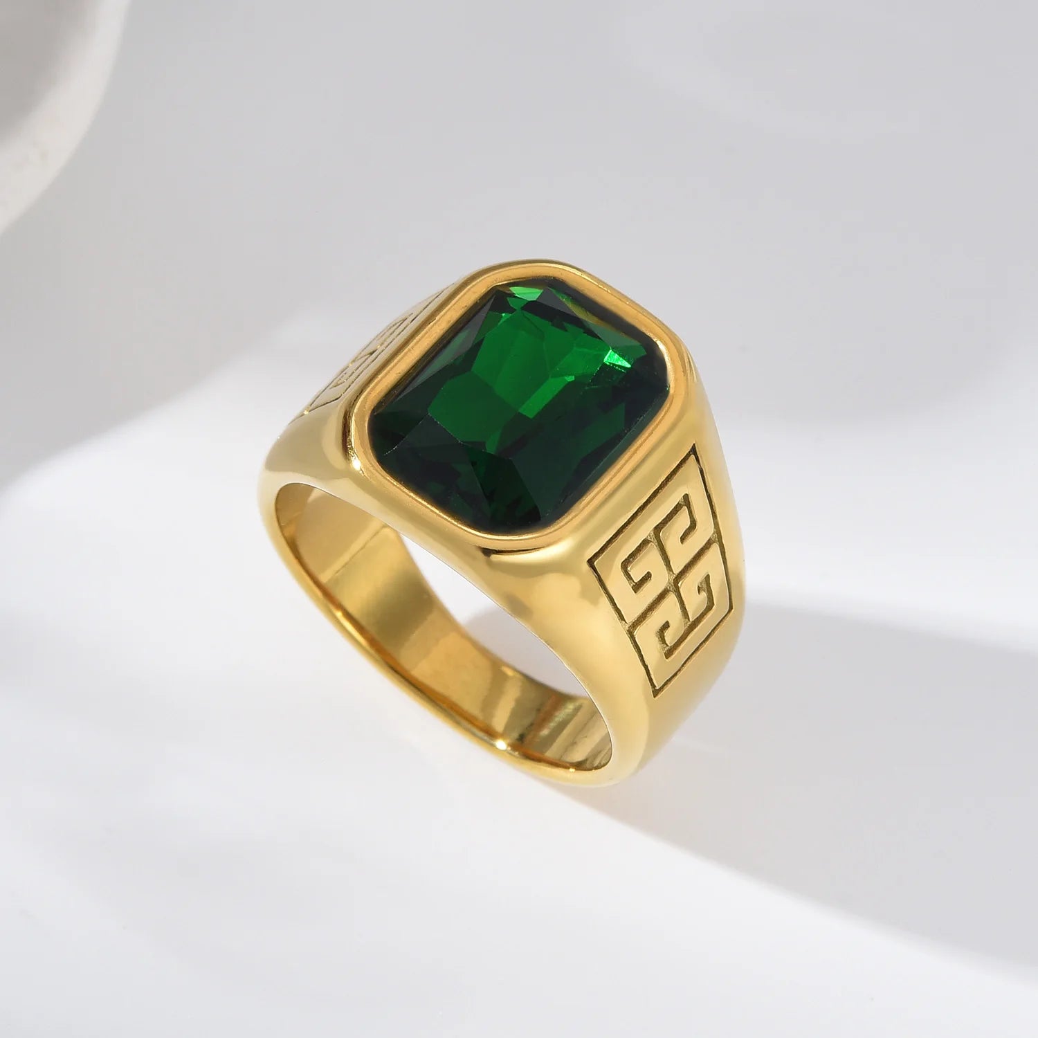 Onyx Gemstone Stainless Steel Ring - Jeglowstore