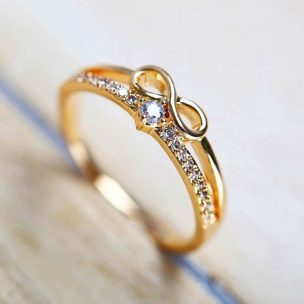 Luxury Infinite Love Rings for Women Engagement Wedding Ring Fashion Female Promise Rings Wedding Band Anniversary Gift Jewelry