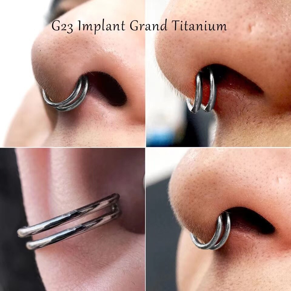 ASTM F136 Titanium Nose Piercing Ring 16G CZ Hinged Septum Clicker Segment Ear Cartilage Tragus Helix Lip Ring Piercing Jewelry