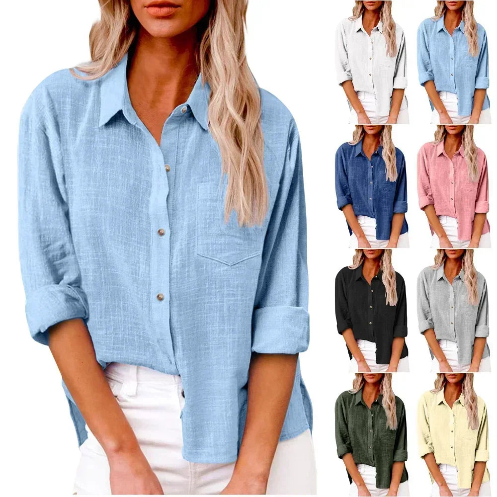 Women’s Solid Casual Long Sleeve - Jeglowstore