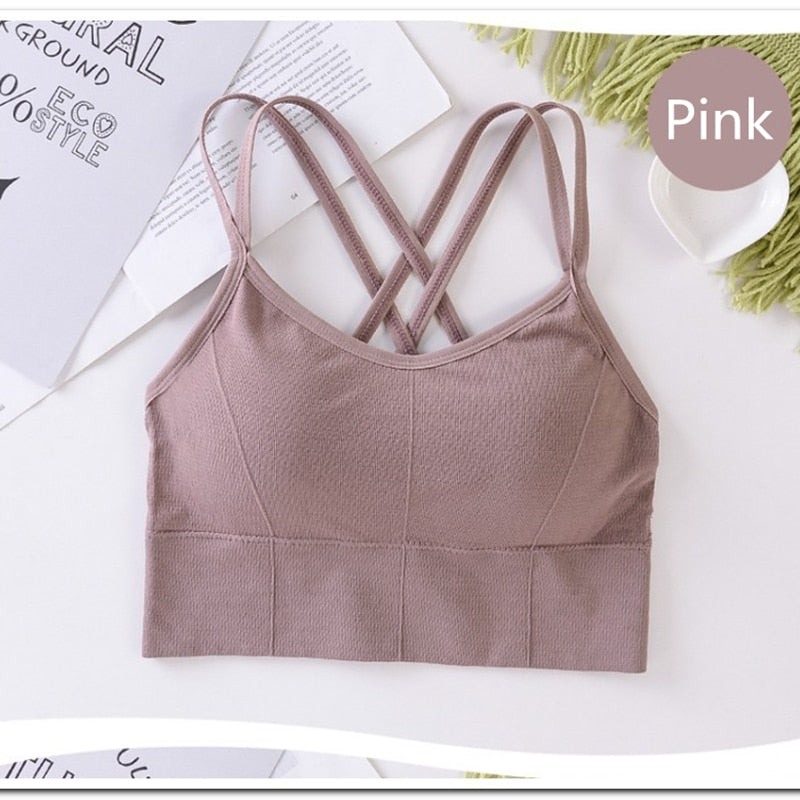 Fitness Sports Bra Women Shockproof Sexy High-Intensity Yoga Bra Bralette Running Gym Vest Cotton Underwear Fashion Beauty Back