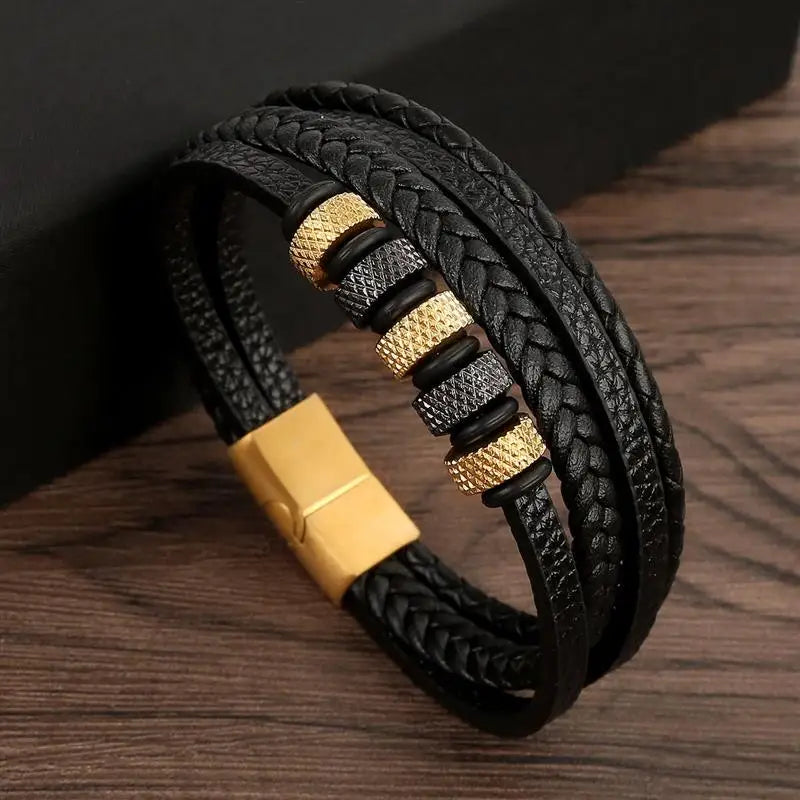 Men’s Classic Handwoven Leather Bracelet - Jeglowstore