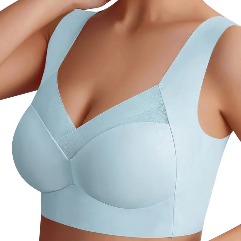 Seamless Bra Underwear for Women Sexy Push Up Anti-Sagging No Steel Ring Thin Beauty Vest Sports Running Shockproof Bra