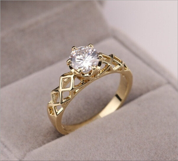 Luxury Micro Set Zircon Crown Rings for Men Women Gold Color Ring Party Banquet Jewelry Gift