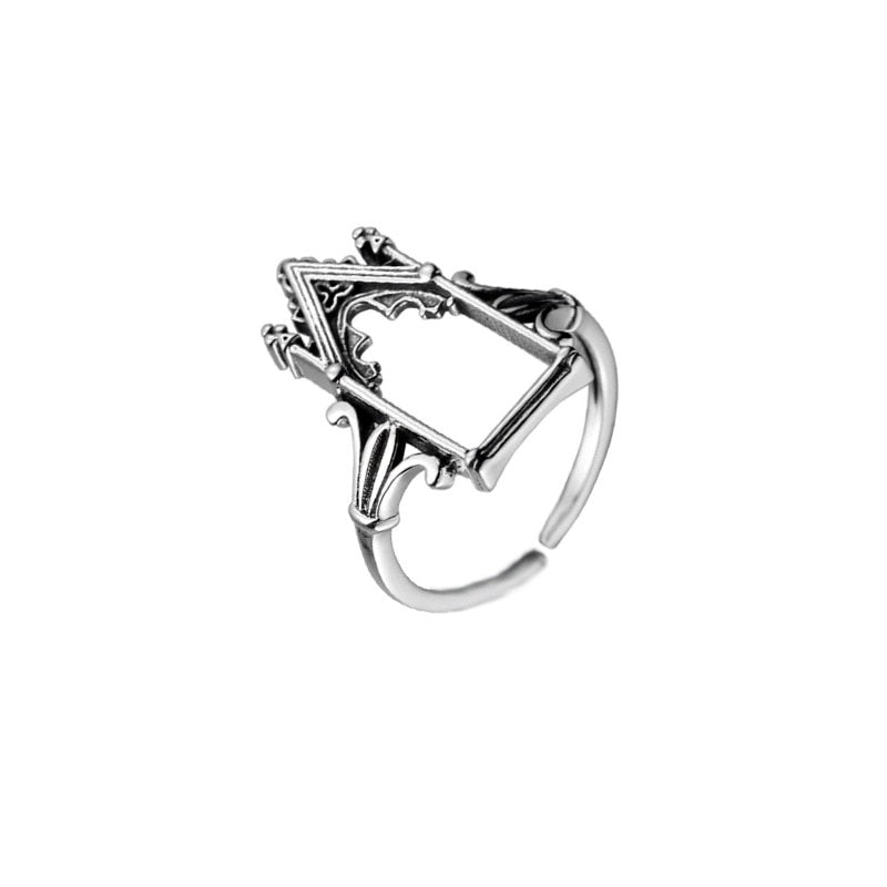 2022 Fashion Trend Jewelry Ring Gothic Queen Castle Ring Women's Goth Trend Jewelry Lenore Ring