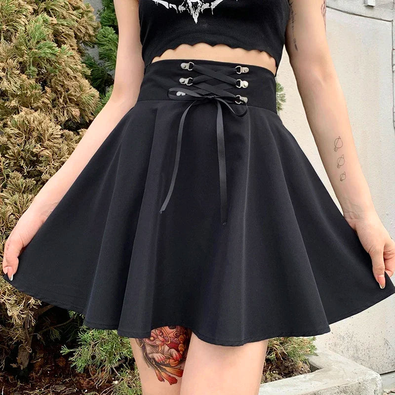 High Waist Flared Mini Skater Skirt - Jeglowstore