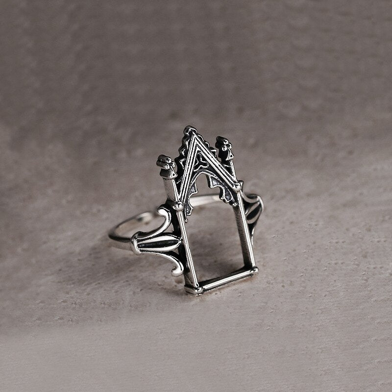 2022 Fashion Trend Jewelry Ring Gothic Queen Castle Ring Women's Goth Trend Jewelry Lenore Ring