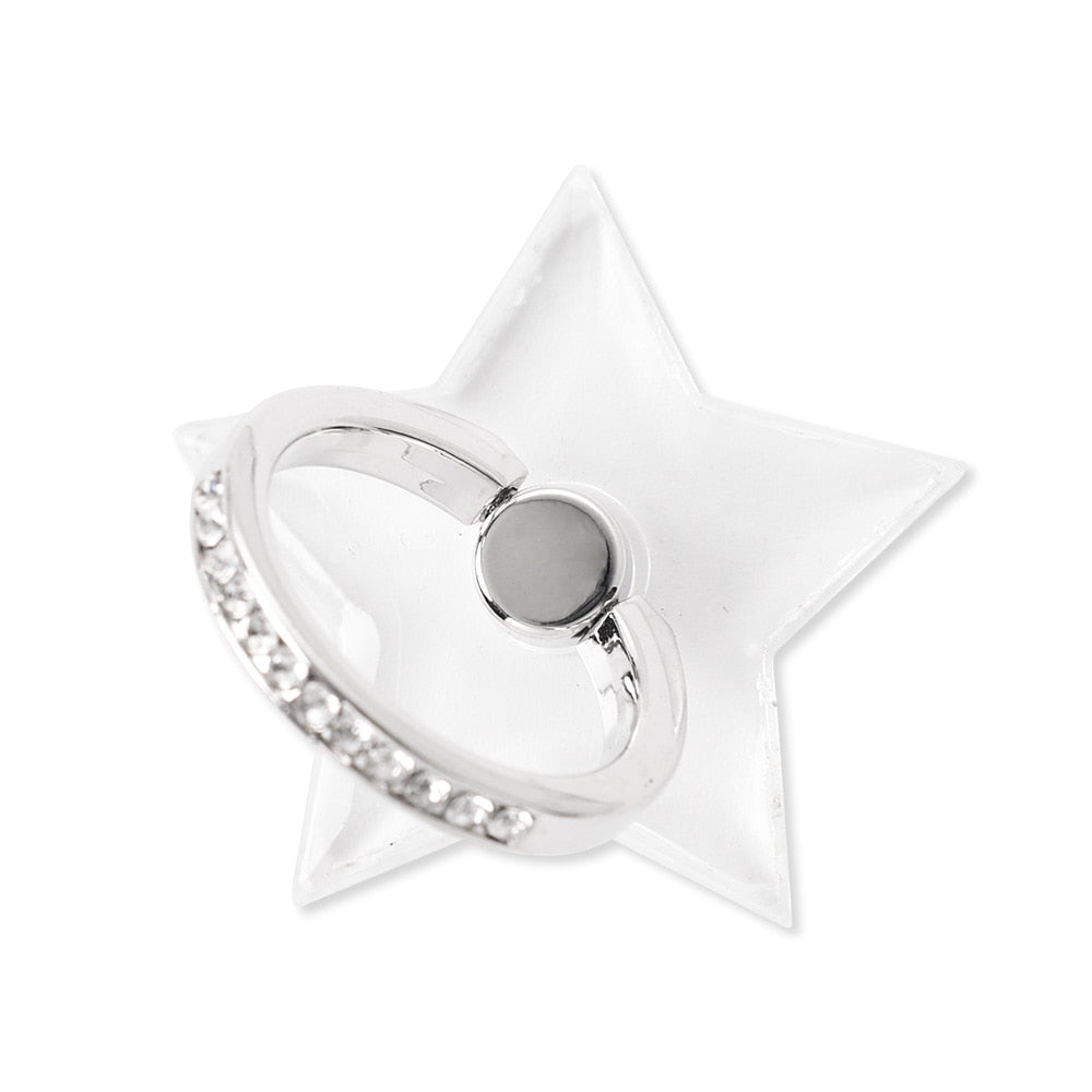 Transparent Finger Ring Holder Diamond Ring Phone Stand Holder for Cellphone Finger Grip Rotatable Phone Support Mount Accessory