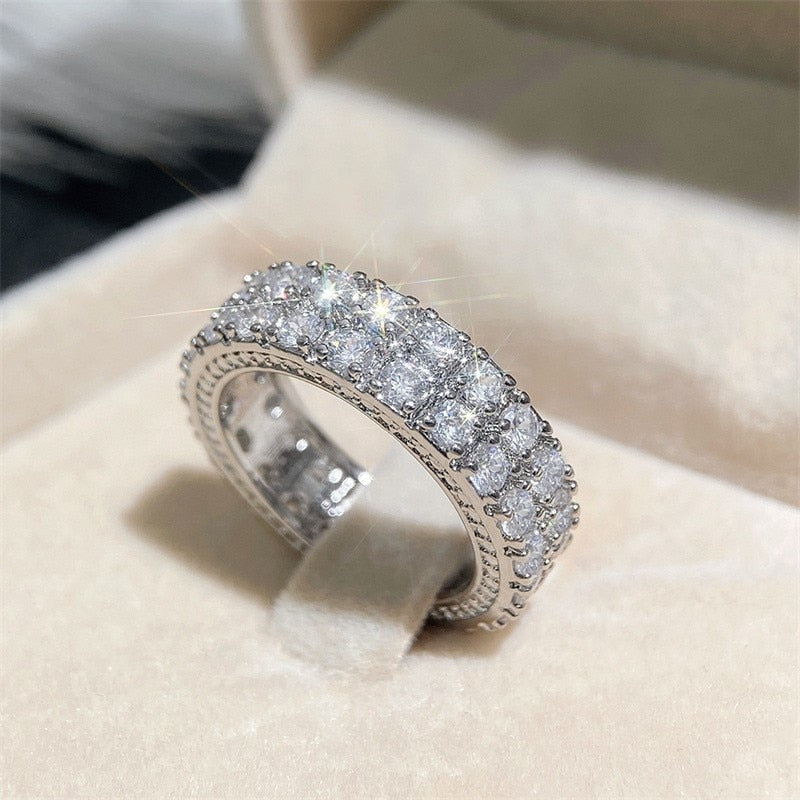 CAOSHI Trendy Female Wedding Bands with Two Tone Design Fashionable Design Engagement Ceremony Accessories Promise Jewelry Gift