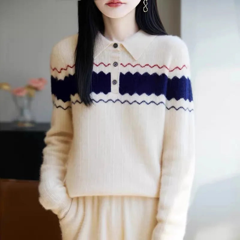 Women’s Preppy Wool Knit T shirt - Jeglowstore