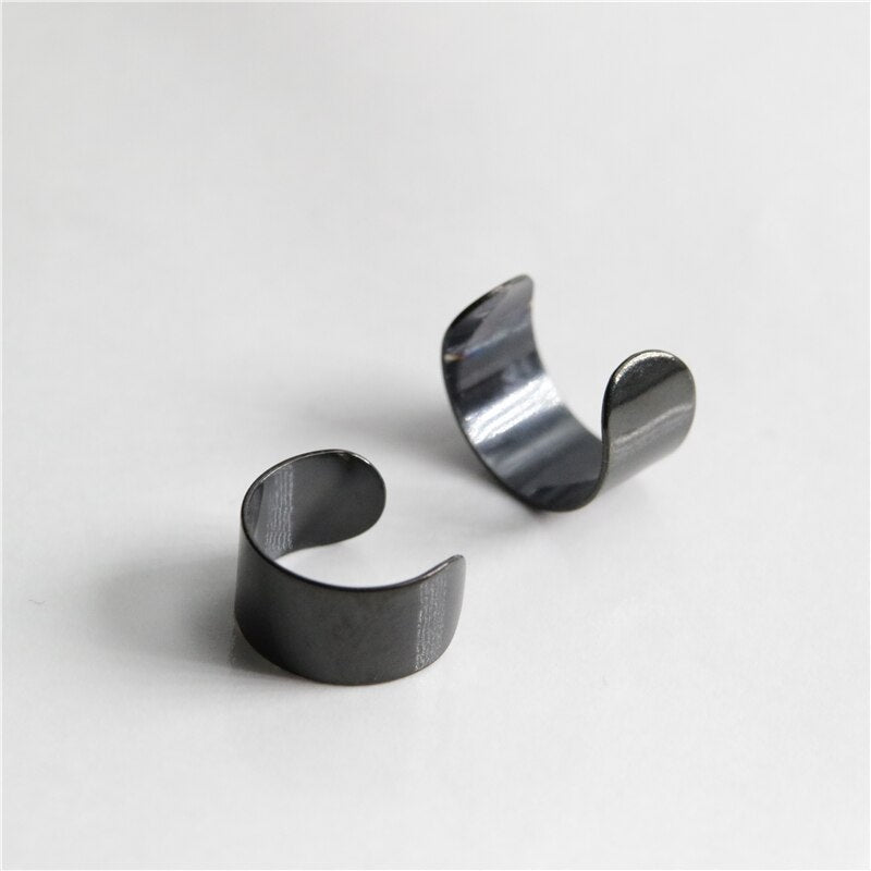 UVW003 2pc Stainless Steel Earrings Non-Piercing Ear Bone Clip On Earring for Women Fake Ear Cuff Helix Tragus Piercing Jewelry