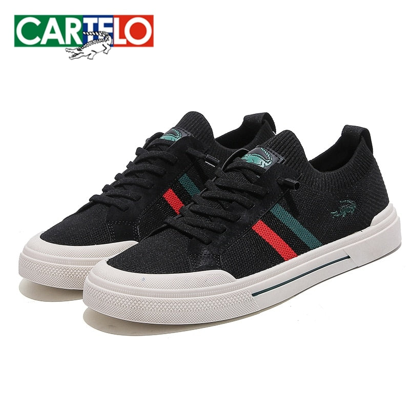 CARTELO Men Vulcanized Fashion Sneakers Breathable Comfortable Flat Casual Shoes Sports Running Shoes Outdoor Male Sneakers