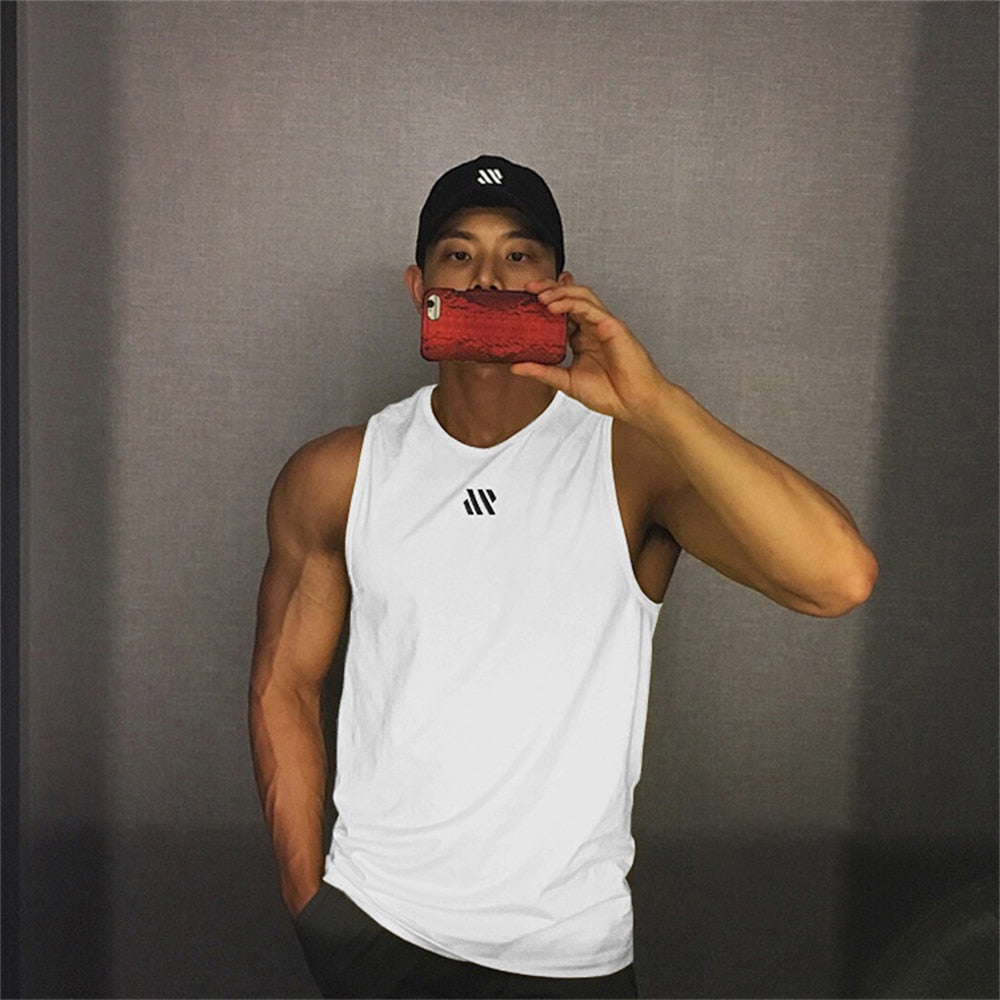 Men's Summer Gym Shirt Street High Quality Sleeveless T-shirts For Men Tank Tops Workout Fitness Singlets Sport Vest Clothing