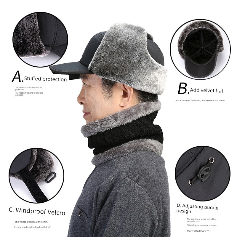 Middle-Aged and Elderly Men Winter Dad Fleece Thickened Ushanka