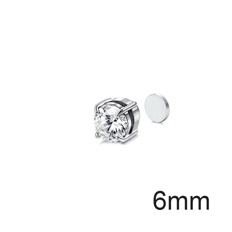 Fashion Magnetic Stud Earring Men Women Shining Magnet Ear Studs Zircon Stone Ear Clip Non-piercing Earrings Jewelry Accessories