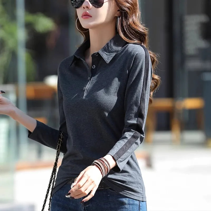 Women’s Cotton Polo Neck T-Shirt