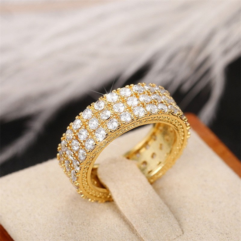 CAOSHI Trendy Female Wedding Bands with Two Tone Design Fashionable Design Engagement Ceremony Accessories Promise Jewelry Gift