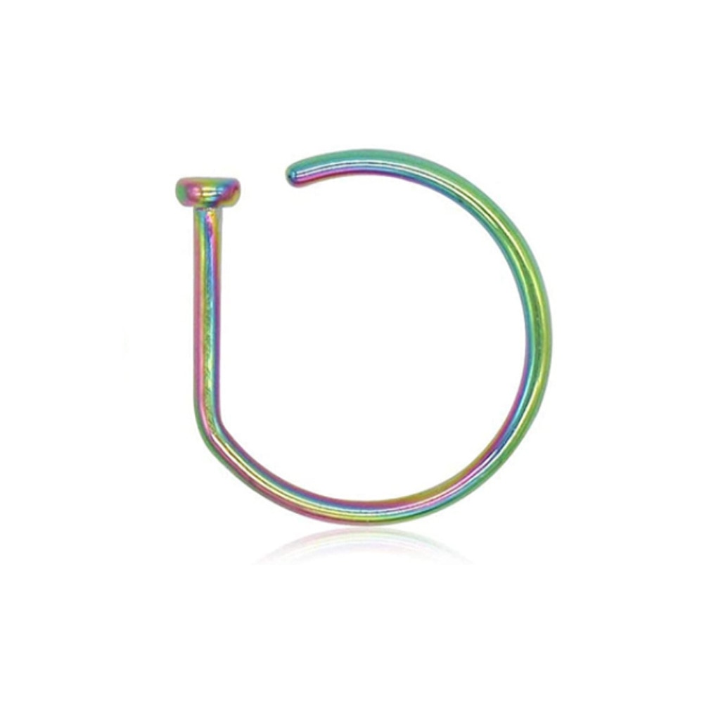 1PC G23 Titanium Nose Rings D Shape Nose Hoop Stud Ear Cartilage Piercing Nose Nostril Piercing Nariz Body Jewelry Piercings