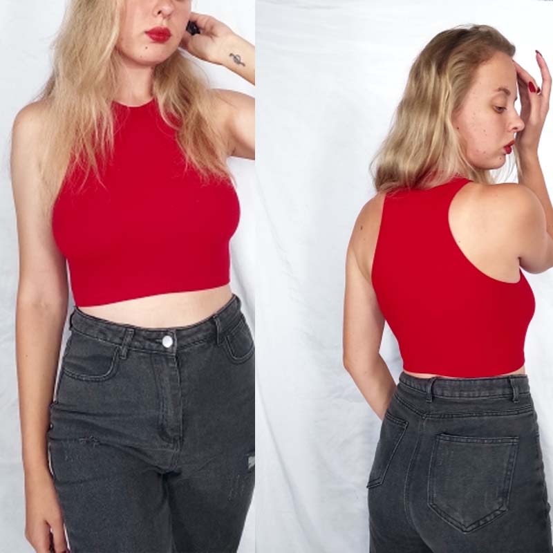 NORMOV Fitness Yoga Bra Sports Crop Tops Seamless Ribbed Sports Bras Tops Knit Paddleless Top Womens High Strength Shock Proof