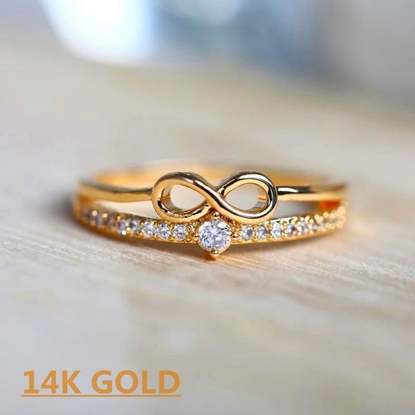 Luxury Infinite Love Rings for Women Engagement Wedding Ring Fashion Female Promise Rings Wedding Band Anniversary Gift Jewelry