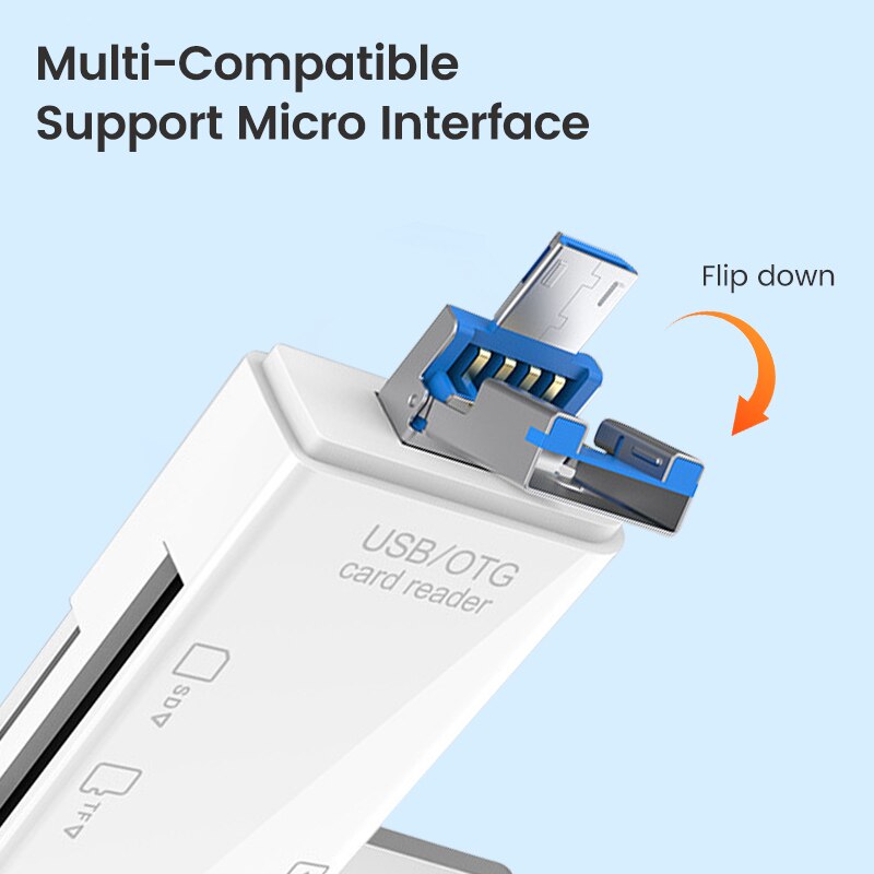 USB3.0 Card Reader 6 in 1 OTG Multifunction Type C Micro TF SD USB Card Reader Adapter Computer Laptop Tablet Phone Accessories