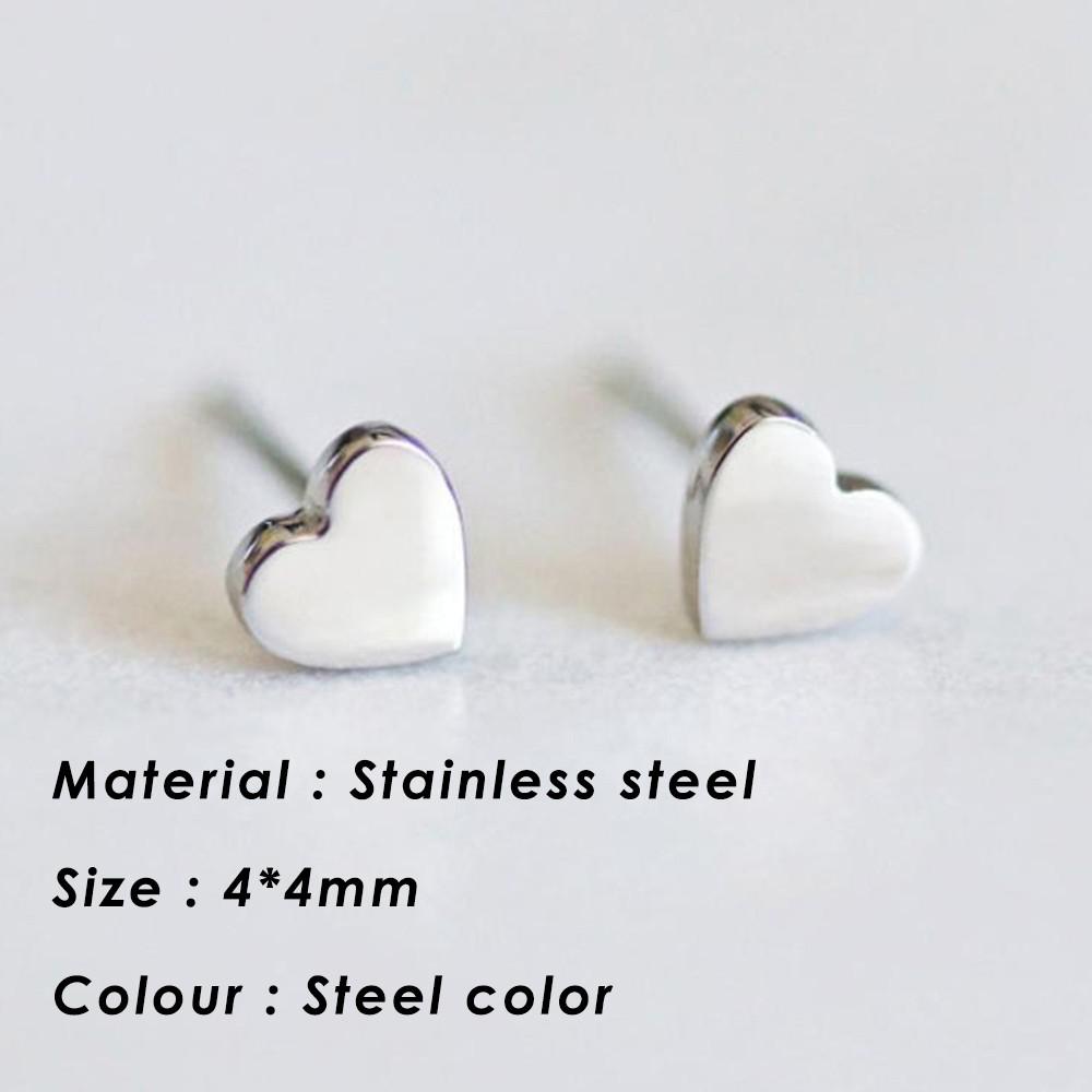 Small Heart Stainless Steel Stud Earrings for Women Girl Not Fade Gold Color Tiny Earrings Korea Fashion Jewelry Piercing Ear