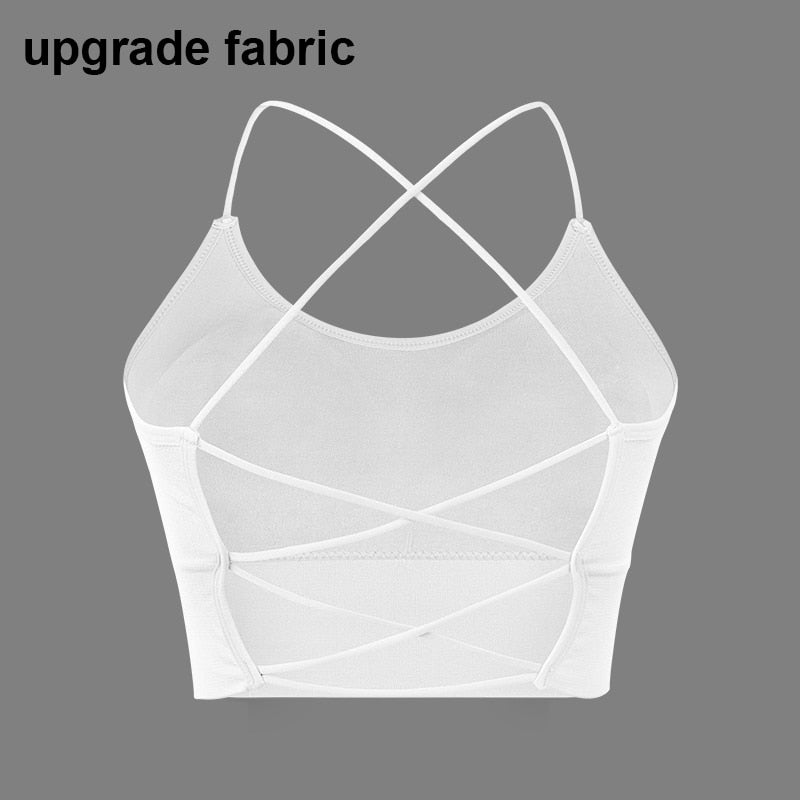 Thin Strape Yoga Sports Bra, Breathable Comfortable Workout Top Bra Without Steel Ring,Sexy Beauty Back Sports Bra for Women Gym