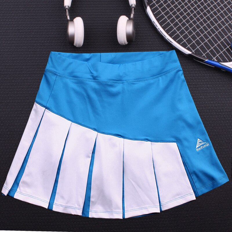 Girls Tennis Skorts with Built In Short , Top Quality Patchwork Thick Material Athletic Yoga Badminton Skirt Women Tennis Shorts