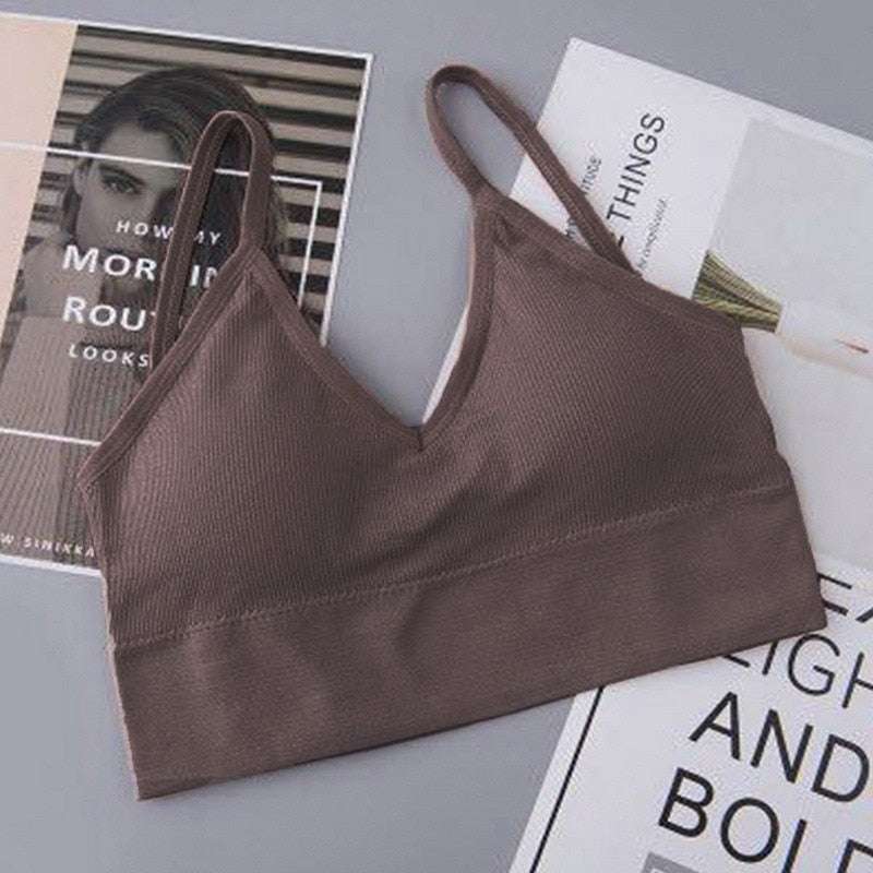 Women Sexy Crop Tops Sports Bra Female Tube Tops Sleeveless Camis Seamless Lingerie Tee Bra Bandeau Crop Top Tanks