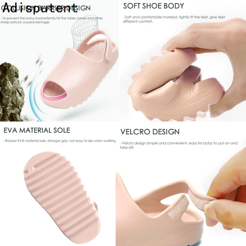 Summer Slippers For Kids Sandals Baby Toddler Fashion Boys Girls Shoes Beach Slides Bone Resin Children Lightweight Water Shoes