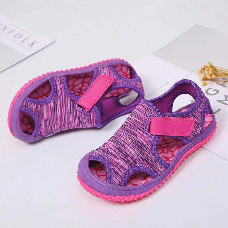 Girls' Sandals Spring and Summer Children's Closed Toe Sports Beach Shoes Boys Wading Shoes Candy Color