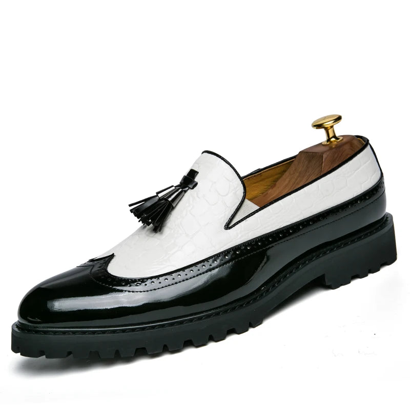 Men’s Business Casual Croc Print Shoes - Jeglowstore