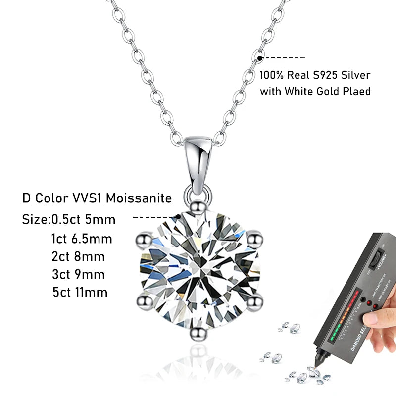 18K Gold Plated Moissanite Necklace - Jeglowstore