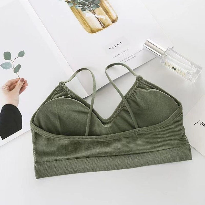 Top Women's tube top Sports bras for women gym Fast Dry Elastic Padded Gym Running bra Fitness Yoga Sport breathable Tops