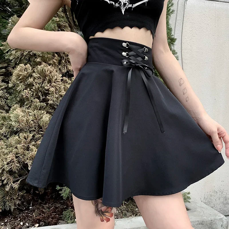 High Waist Flared Mini Skater Skirt - Jeglowstore