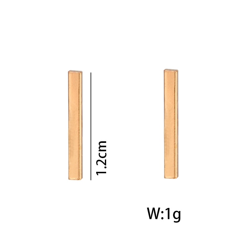 2023 Fashion Gold/Black Color Punk Simple T Bar Earrings For Women Ear Stud Earrings Fine Jewelry Geometry Brincos Bijoux