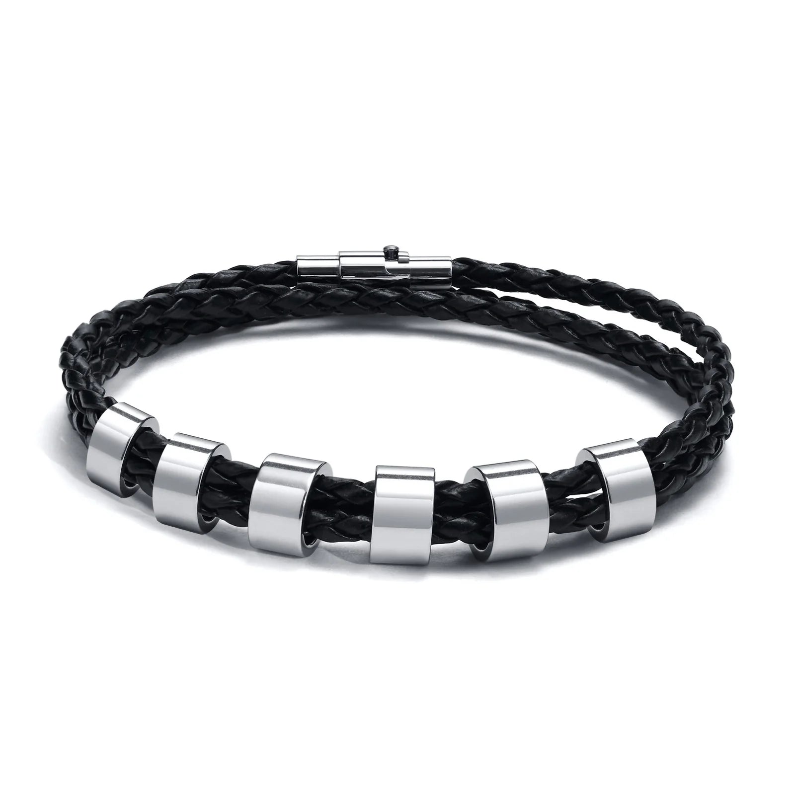 Custom Name Braided Leather Men’s Bracelet - Jeglowstore