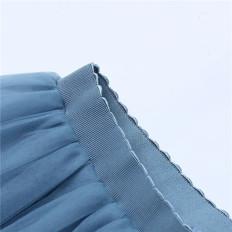 High Waist Tulle Midi Skirt
