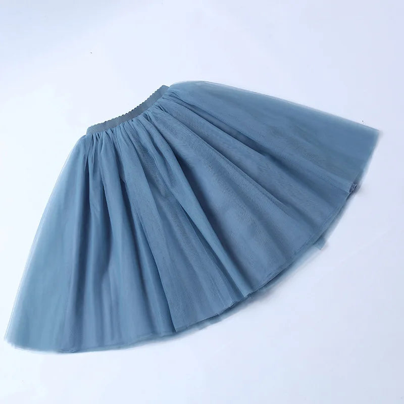 High Waist Tulle Midi Skirt