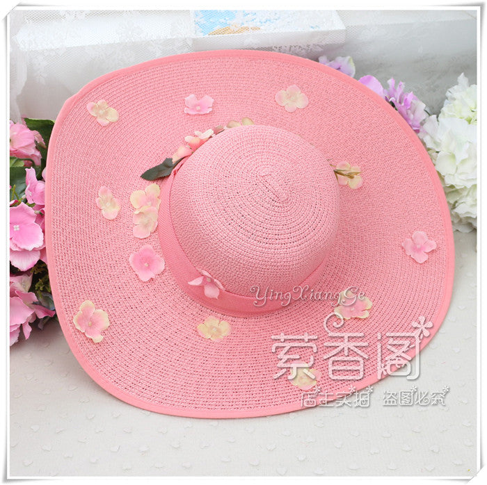 Straw Hat Hot Women 'S Sun Shade Vacation Seaside Flower Hat
