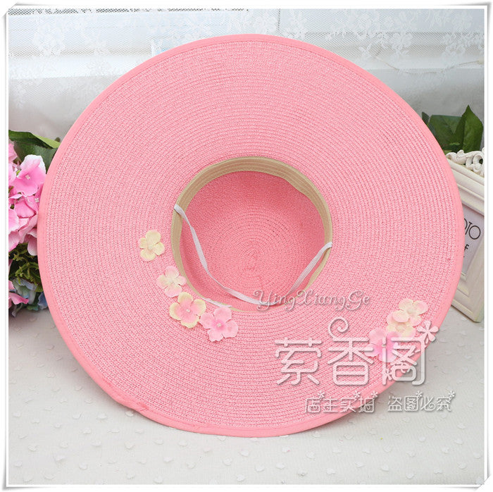 Straw Hat Hot Women 'S Sun Shade Vacation Seaside Flower Hat