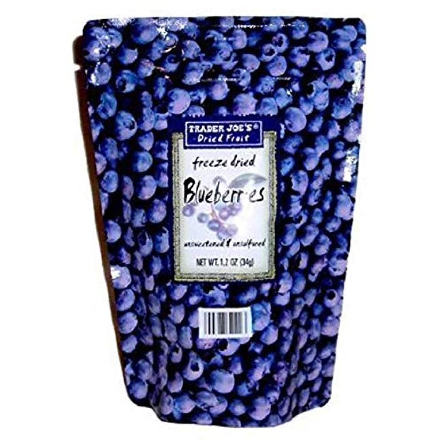 Trader Joe's Freeze Dried Blueberries 2.46 oz (Pack of 2)