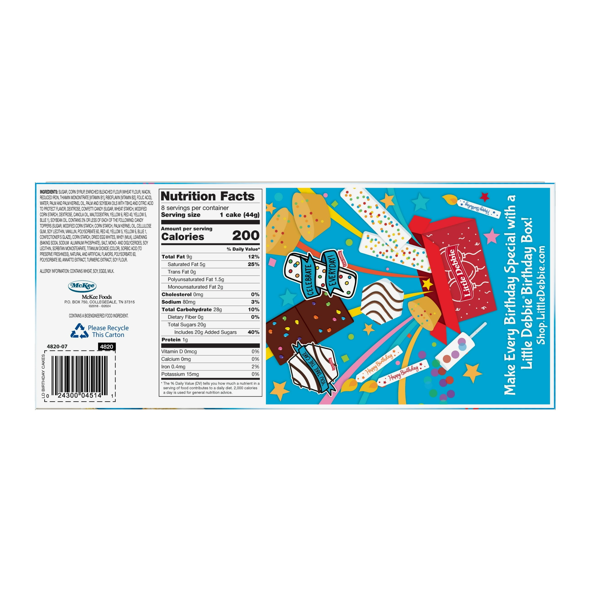 Little Debbie Birthday Cakes, 12.39 oz (8 count)