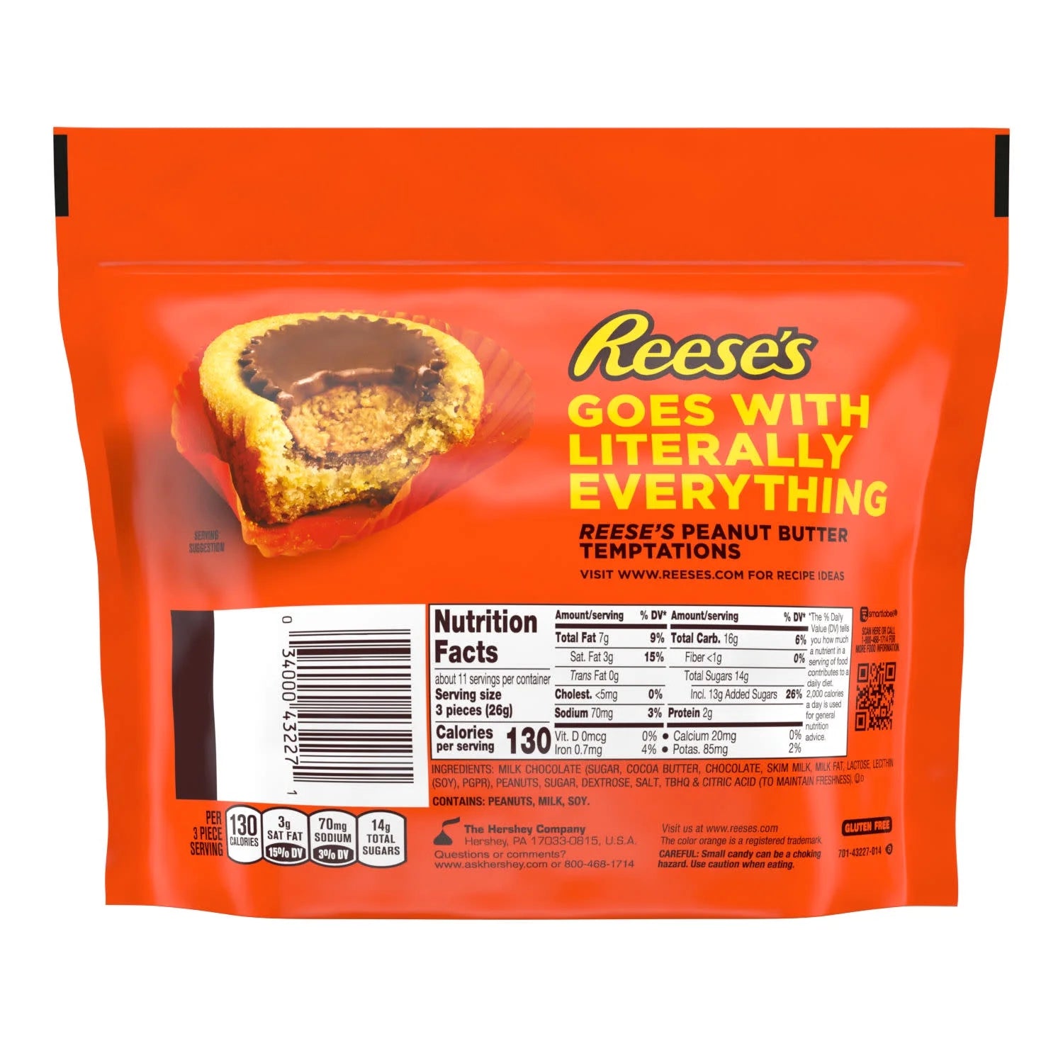 Reese's Miniatures Milk Chocolate Peanut Butter Cups Candy, Share Pack 10.5 oz