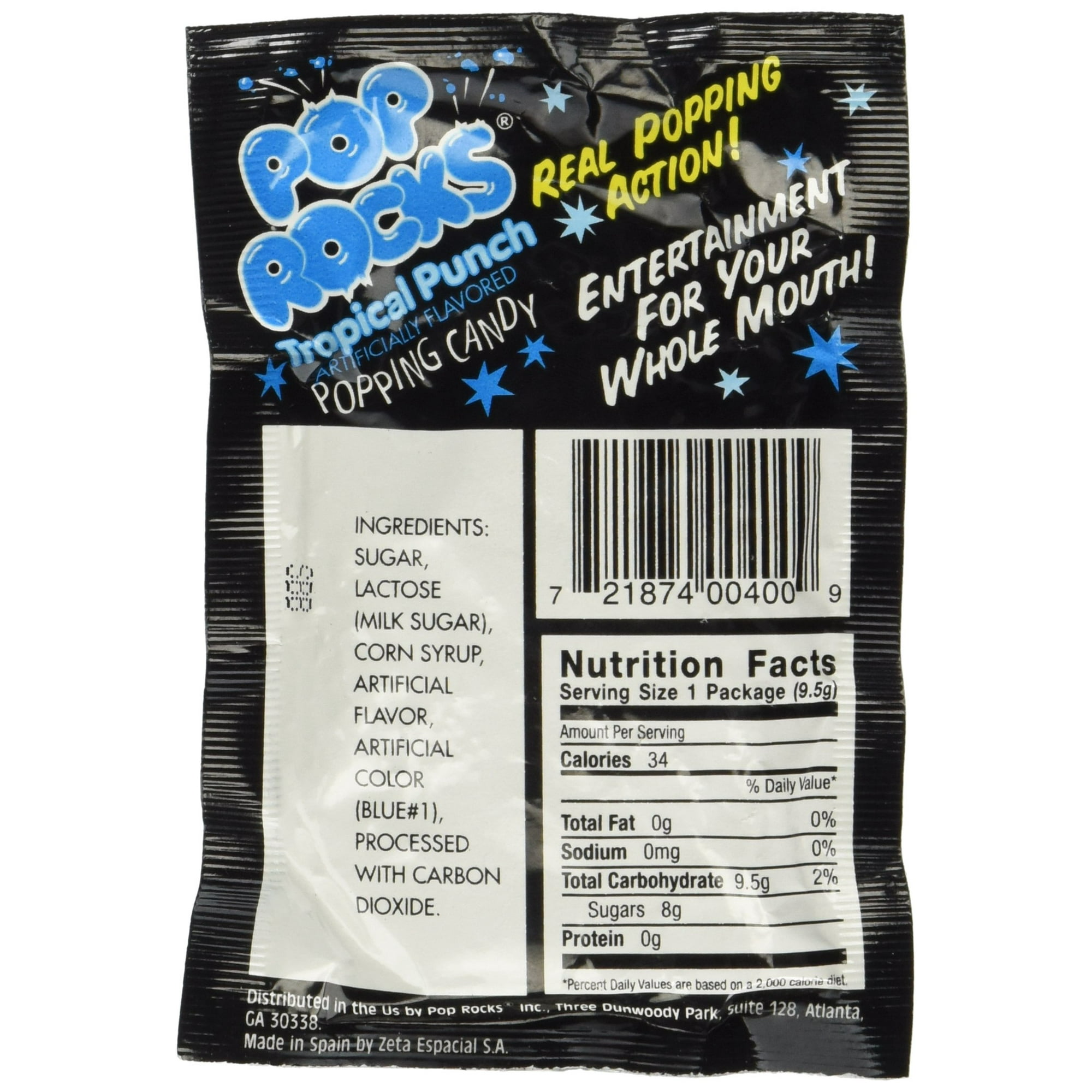 Tropical Pop Rocks, 0.33 oz. Pouch, 36 Pouches/Box