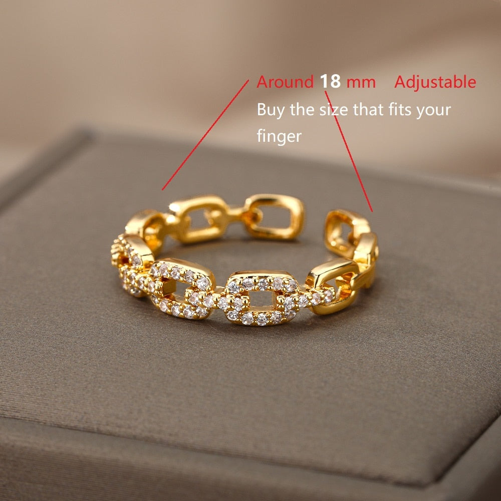 Twist Chain Snake Stainless Steel Open Ring