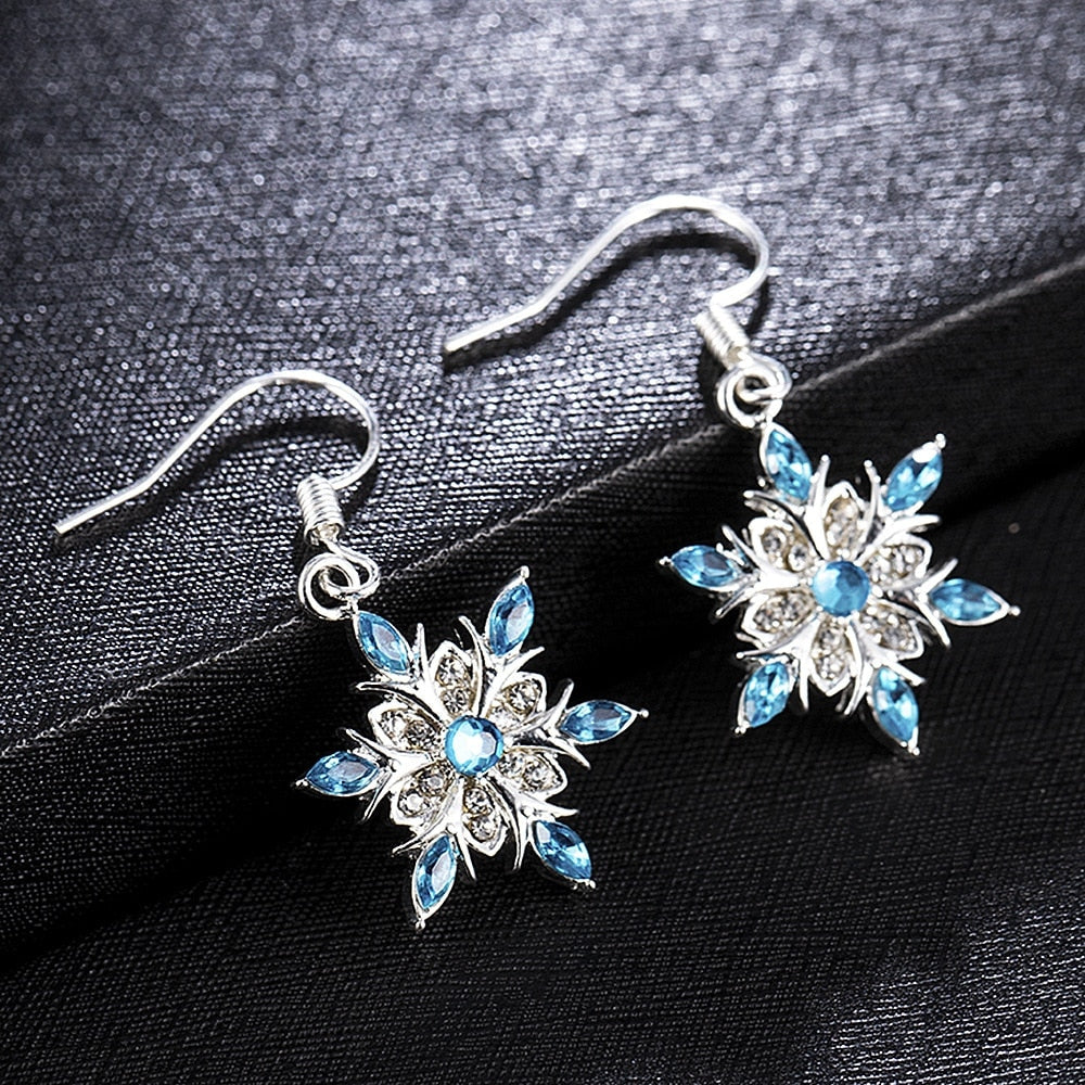 Korea Flower Crystal Temperament Geometric Shiny Zircon Earrings