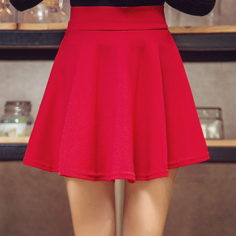 Korean Skirts Fashion Mini Elastic Pleated Skirt